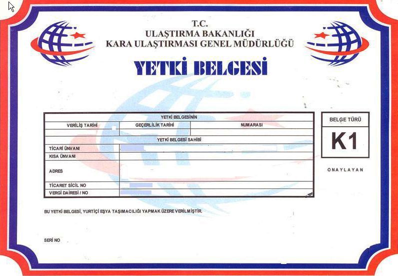 k1 yetki belgesi