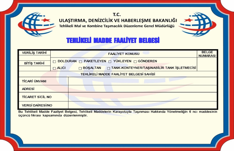 tehlikeli madde faaliyet belgesi tehlikeli madde faaliyet belgesi
